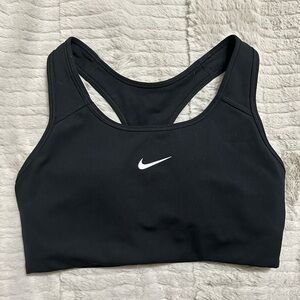 Nike Women's Black Sports Bra with White Logo